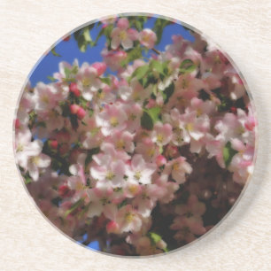 En Grès Dessous de verre Floral rose blanc