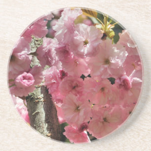 En Grès Dessous de verre floral rose fleuri