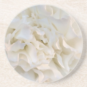 En Grès Dessous de verre floraux blancs de boisson