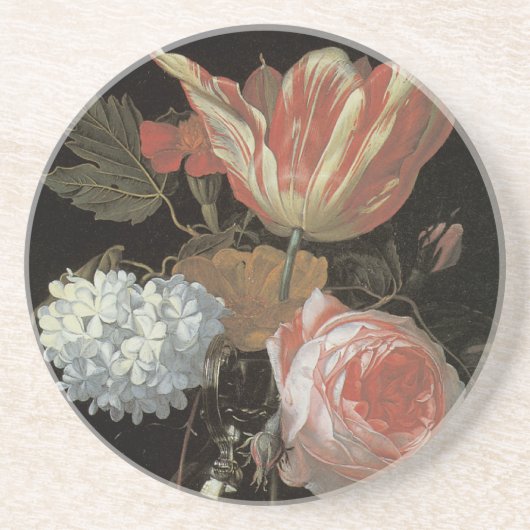 En Grès Dessous de verre floraux de beaux-arts (Devant)