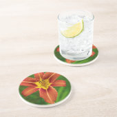 En Grès Dessous de verre floraux de boissons (Côté)