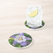 En Grès Dessous de verre floraux de Columbine (Côté)
