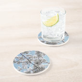 En Grès dessous de verre "Flores printanières" (Côté)