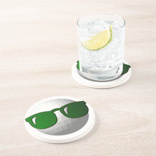 En Grès Dessous de verre frais de boule de golf (Côté)