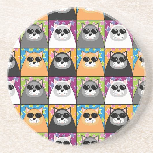 En Grès Dessous de verre frais de chat (Devant)