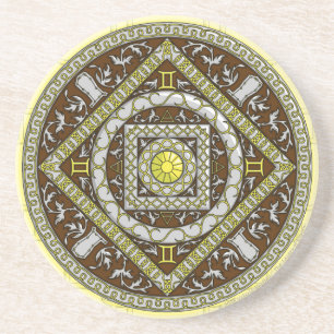 En Grès Dessous de verre Gemini Mandala