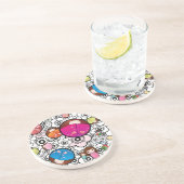 En Grès Dessous de verre géniaux avec des poupées de (Côté)