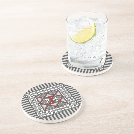 En Grès Dessous de verre géométrique alternatif (Côté)