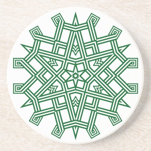 En Grès Dessous de verre géométriques des flocs de neige (Devant)