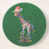 En Grès Dessous de verre Giraffe de Noël (Devant)