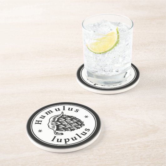 En Grès Dessous de verre graphique d'encre de bière Brown  (Côté)