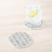 En Grès Dessous de verre gris de damassé (Côté)