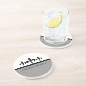 En Grès Dessous de verre Gris Swanky Fleur De Lis (Côté)