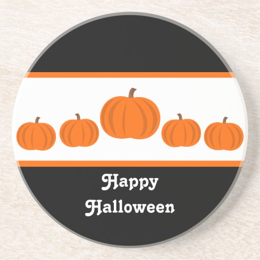 En Grès Dessous de verre Halloween de ligne citrouille (Devant)