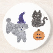 En Grès Dessous de verre Halloween Grey Poodle #1 (Devant)