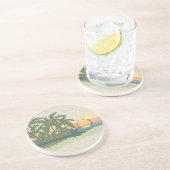 En Grès Dessous de verre hawaïens de barre de Tiki de (Côté)