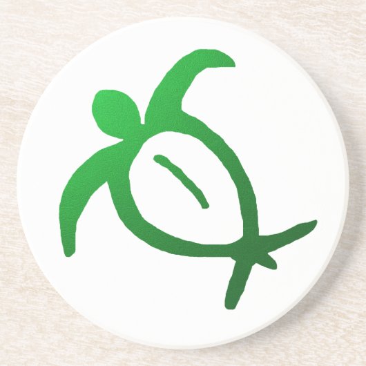 En Grès Dessous de verre hawaïens de pétroglyphe de Honu (Devant)