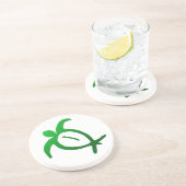 En Grès Dessous de verre hawaïens de pétroglyphe de Honu (Côté)