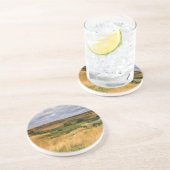 En Grès Dessous de verre herbeux de boissons de prairie de (Côté)