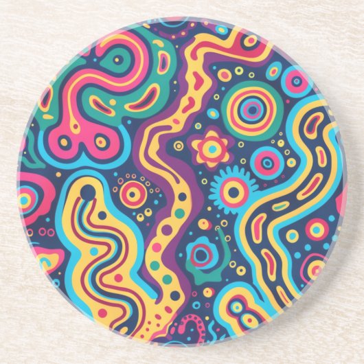 En Grès Dessous de verre hippie (Devant)