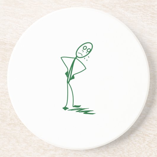 En Grès Dessous de verre Homme Très Triste (Devant)