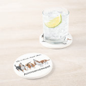 En Grès Dessous de verre Hounds de basset personnalisable (Côté)