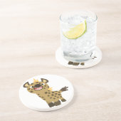 En Grès Dessous de verre Hyena Cartoon doux et souriant (Côté)