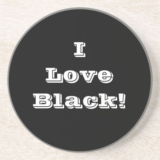 En Grès Dessous de verre I Love Black (Devant)