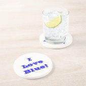 En Grès Dessous de verre I Love Blue (Côté)