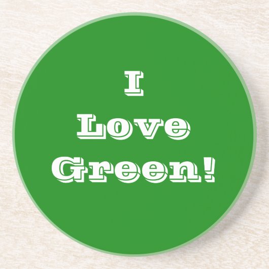 En Grès Dessous de verre I Love Green (Devant)