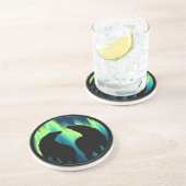 En Grès Dessous de verre indigènes d'ours de faune d'art (Côté)