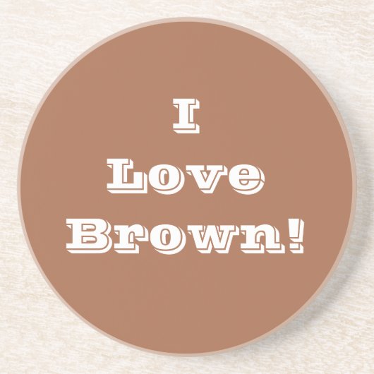 En Grès Dessous de verre J'aime Brown (Devant)