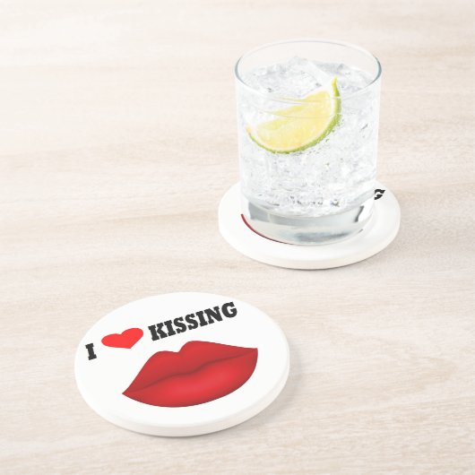 En Grès Dessous de verre J'Aime Embrasser (Côté)