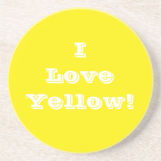 En Grès Dessous de verre J'Aime Jaune (Devant)