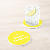 En Grès Dessous de verre J'Aime Jaune (Côté)