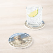 En Grès Dessous de verre jaunes de chien de labrador (Côté)