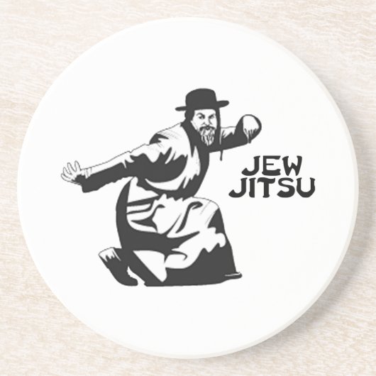 En Grès Dessous de verre Jew Jitsu | Cadeaux Juifs Bar Mit (Devant)