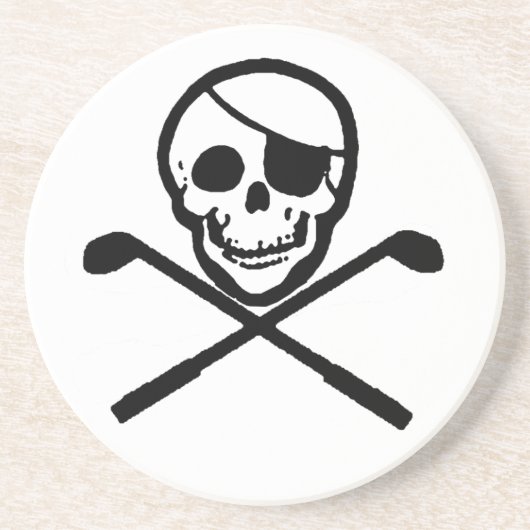 En Grès Dessous de verre jouants au golf de jolly roger de (Devant)