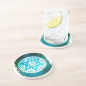 En Grès Dessous de verre juifs d'étoile de David (Côté)