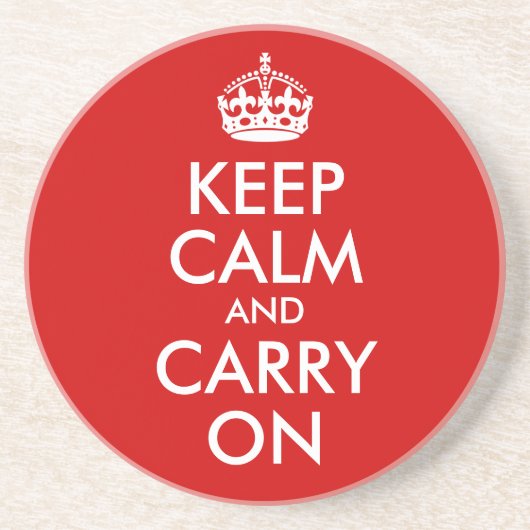 En Grès Dessous de verre Keep Calm and Carry On (Devant)