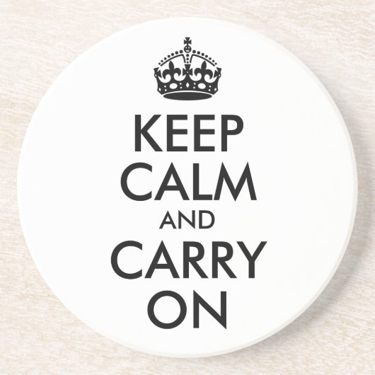 En Grès Dessous de verre Keep Calm and Carry On (Devant)