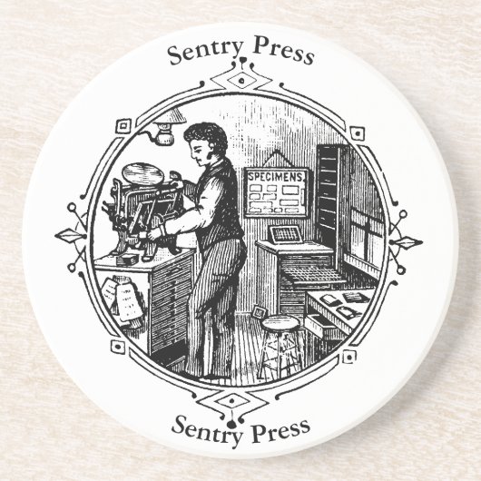 En Grès Dessous de verre Kelsey Letterpress (Devant)