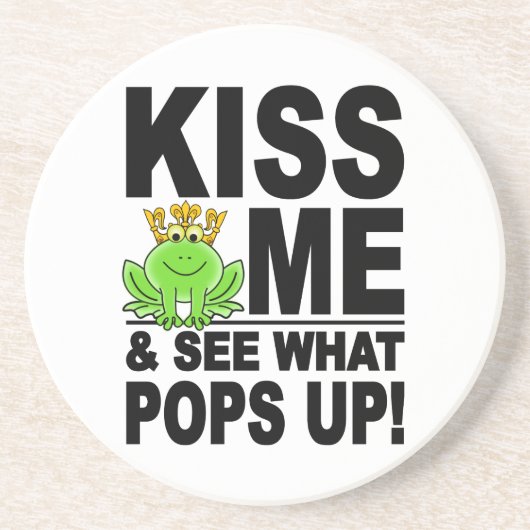 En Grès Dessous de verre KISS ME Frog (Devant)