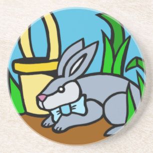 En Grès Dessous de verre lapin de Pâques