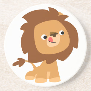 En Grès Dessous de verre Lion Cartoon Cute Greedy