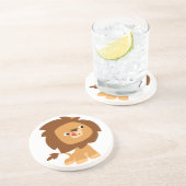 En Grès Dessous de verre Lion Cartoon Cute Greedy (Côté)