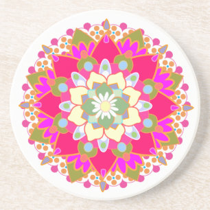 En Grès Dessous de verre Lotus Mandala