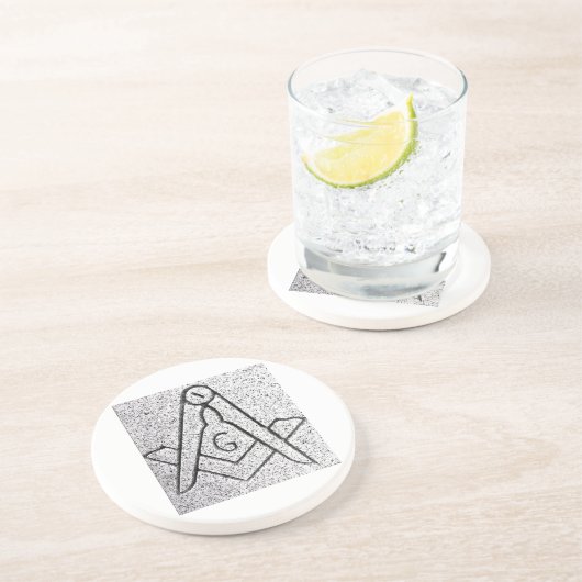 En Grès Dessous de verre maçonniques (Côté)