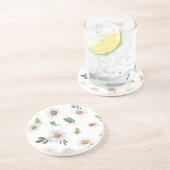 En Grès Dessous de verre marguerrier blanc, dessous de ver (Côté)