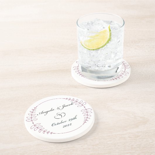 En Grès Dessous de verre mariage (Côté)